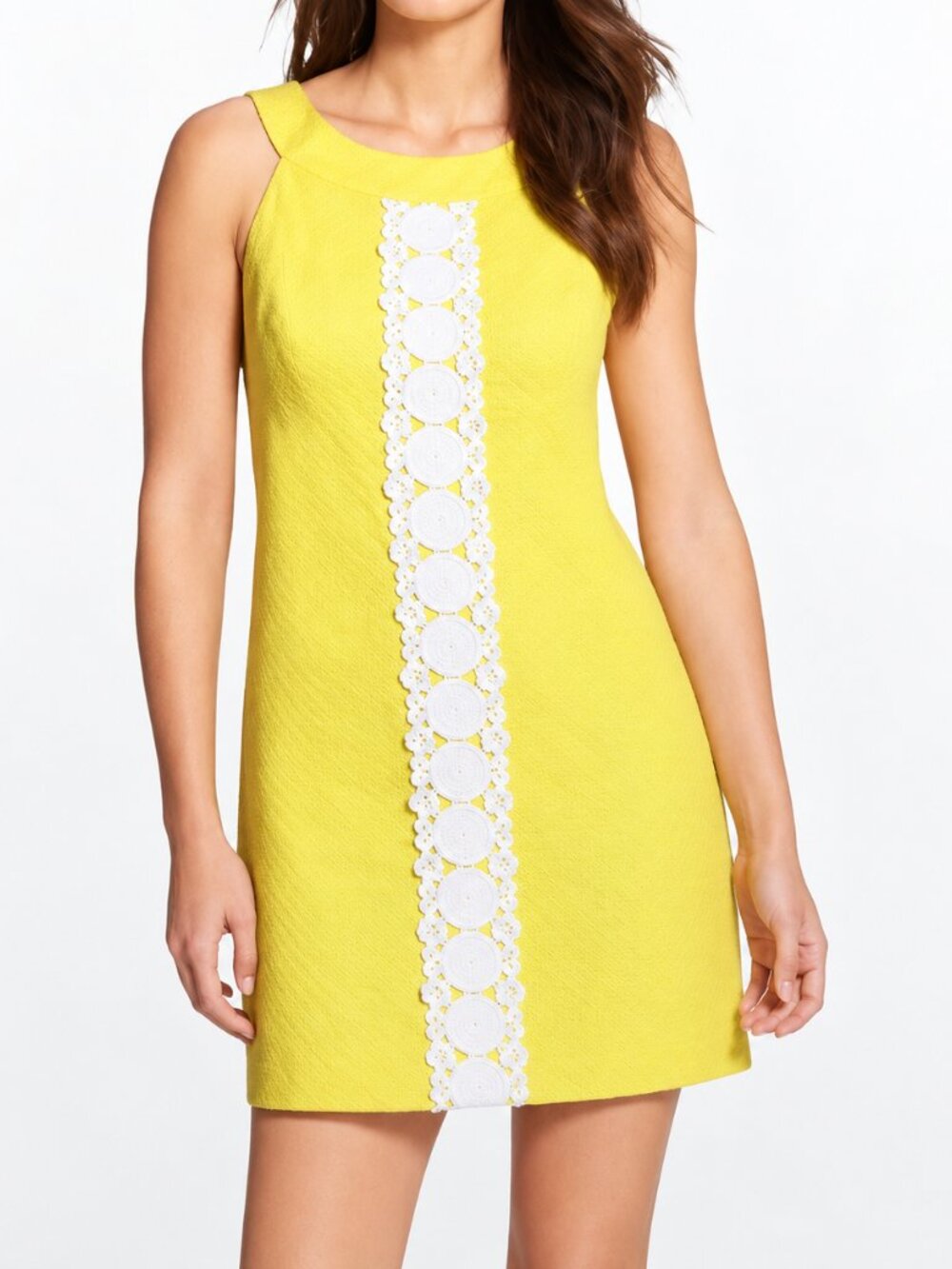 Lilly Pulitzer Jacqueline Lace Trim Shift Yellow